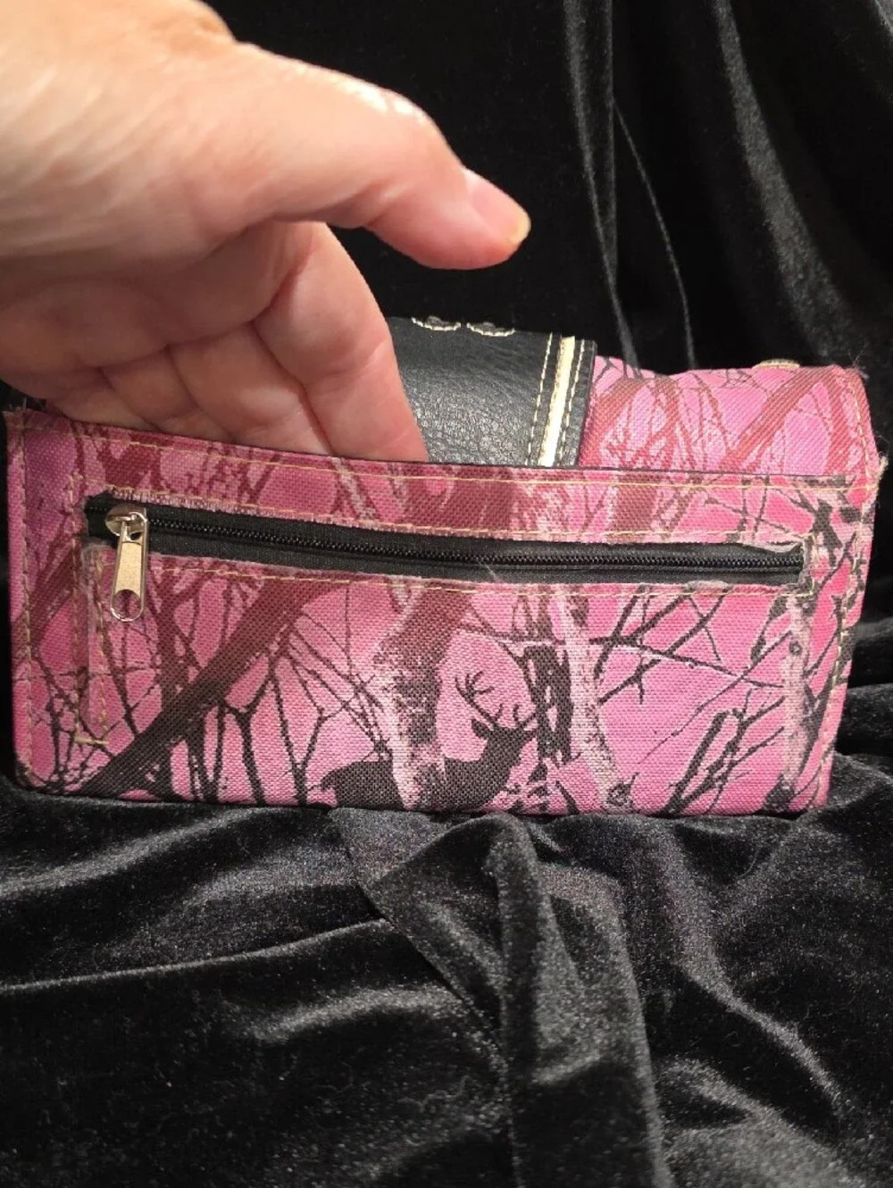Embellished Pink Camo Western-Style Concealed Carry Handbag and Wallet Set